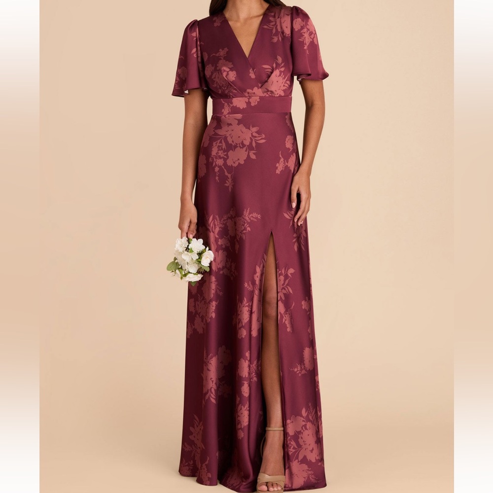 Birdy Grey Marni dress in Matte Satin Sangria Whimsicle Blooms